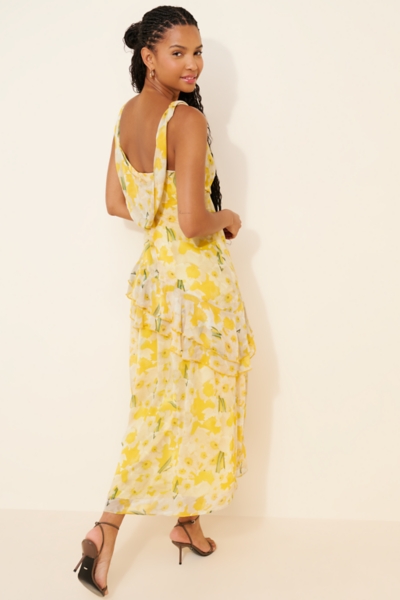 strapless open back dress For Love & Lemons Organza Sequin Embroidered Mini Dress