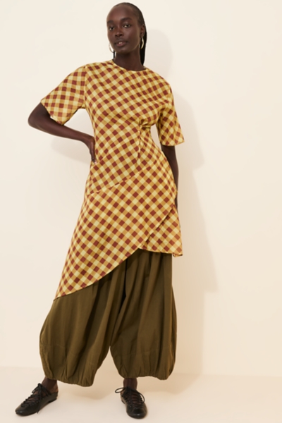 harmony asymmetrical dress Shona Joy - La Lune Asymmetrical Gathered Maxi Dress - Lemon main image 0