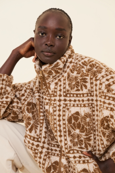 Printed Full Zip Sherpa Jacket | Nuuly