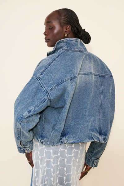 Jenni Oversized Denim Bomber Jacket | Nuuly