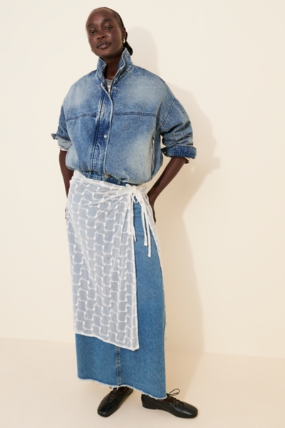 Jenni Oversized Denim Bomber Jacket | Nuuly