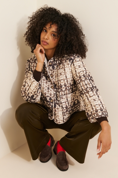 Collarless Quilted Jacket | Nuuly