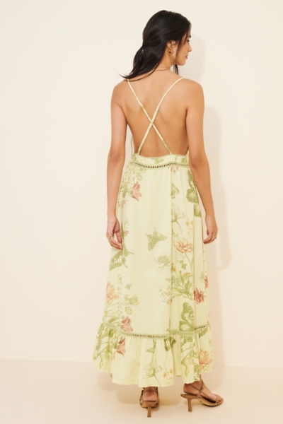 In The Garden Lace Trim Cotton Maxi Dress | Nuuly