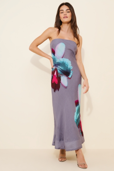 floral pleated maxi dress Aways My Amour Pleated Floral Maxi Dress S / pink