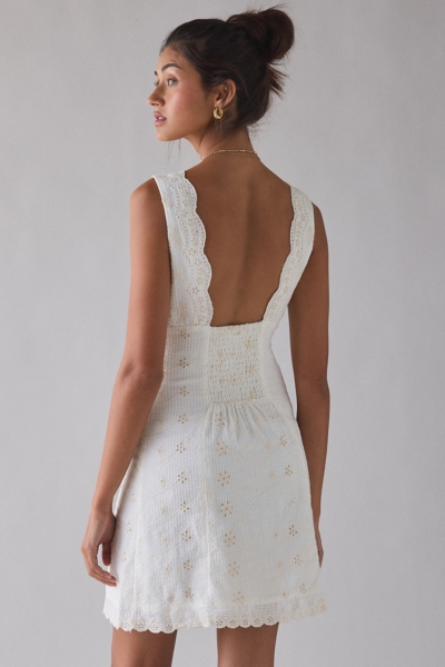 Marigold Eyelet Lace Mini Dress | Nuuly