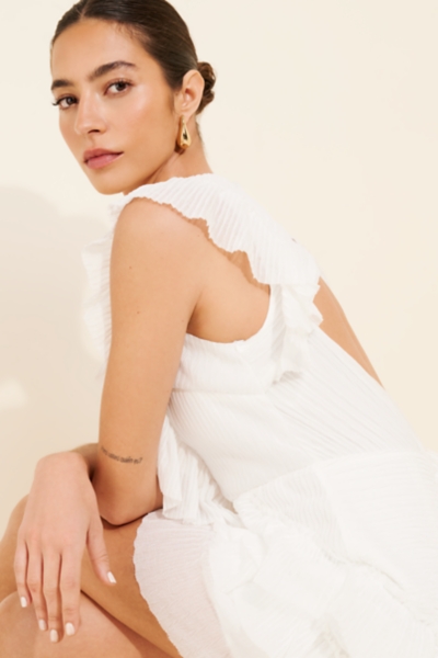 Nova Pleated Ruffle Mini Dress | Nuuly