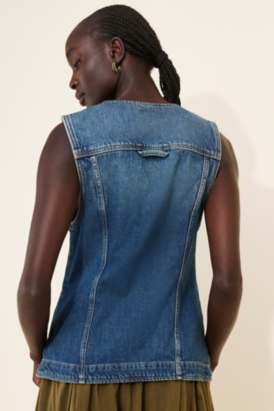 Maris Asymmetric Denim Vest | Nuuly