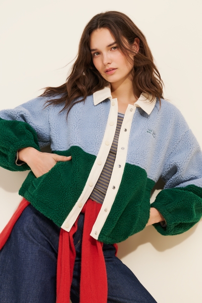 Color Blocked Sherpa Jacket | Nuuly