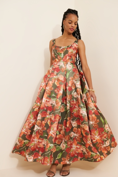 Floral Taffeta Dress | Nuuly