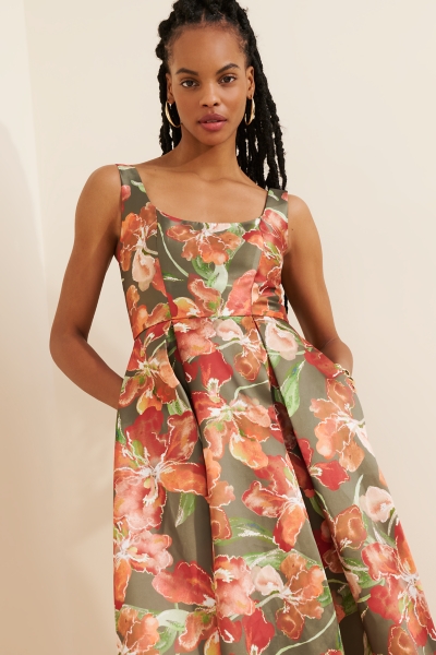 Floral Taffeta Dress | Nuuly