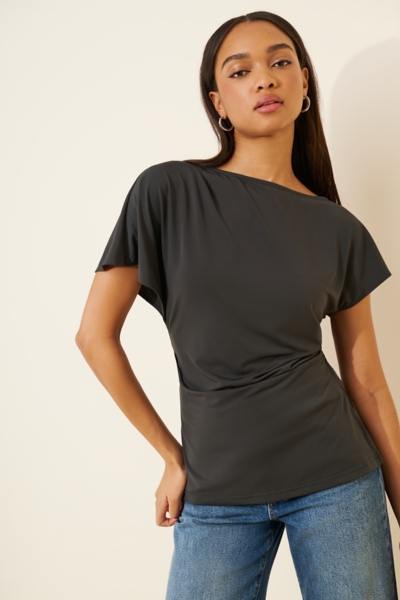 【L'Appartement 】アメリカーナHenlry neck Boatneck Tie Back Top | Nuuly