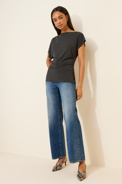 【L'Appartement 】アメリカーナHenlry neck Boatneck Tie Back Top | Nuuly