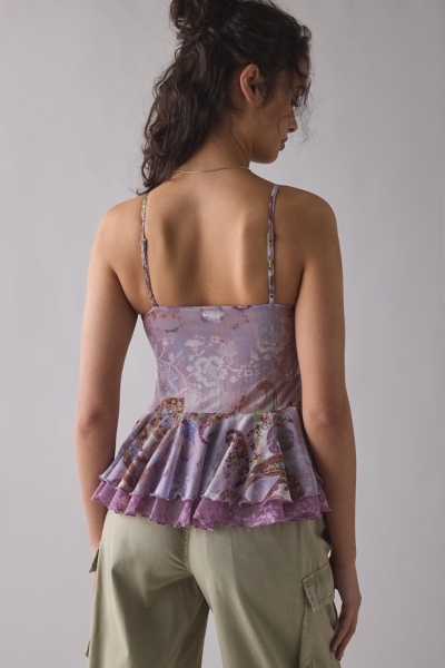 Ella Flyaway Ruffle Lace Trim Cami | Nuuly