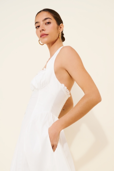 Tea Time Basque Waist Halter Midi Dress | Nuuly