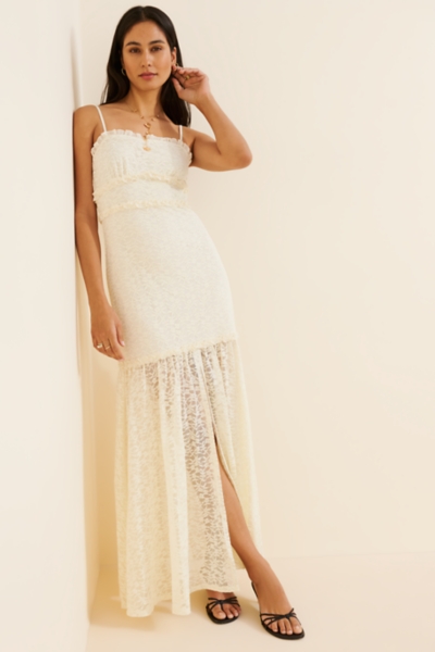 Ruffle Detail Lace Maxi Dress | Nuuly