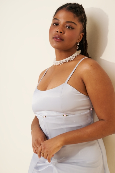 plus size silver dress Plus-Size Long A-Line Prom with Sequin Bodice Smoky Blue / 18 quality sequins fabric with great stretch and a soft satin lining to prevent skin irritation Plus Size Cocktail & Party