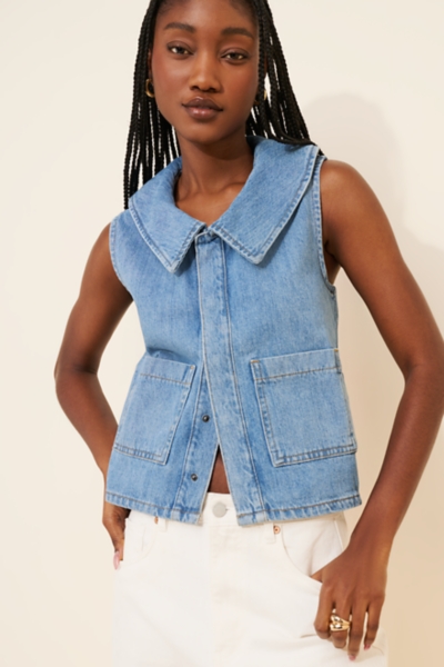 Zuri Two-Tone Denim Vest | Nuuly