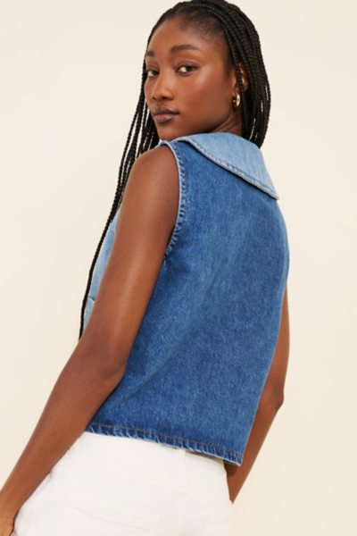 Zuri Two-Tone Denim Vest | Nuuly