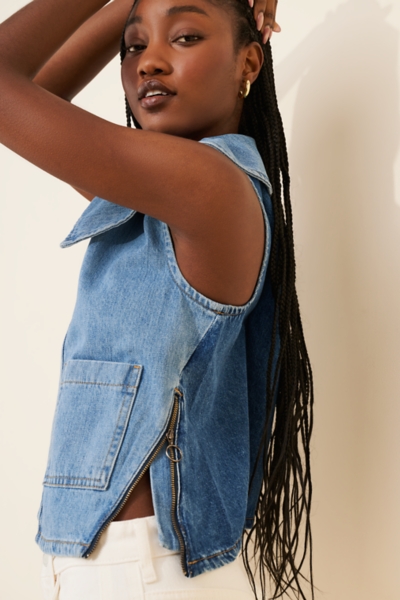 Zuri Two-Tone Denim Vest | Nuuly