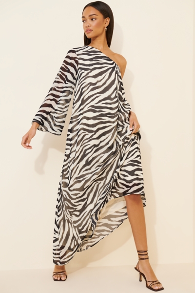 open lace back dress Women's Boho Zebra Mini Dress main image 1