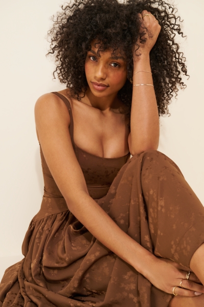 Satin Jacquard Midi Dress | Nuuly