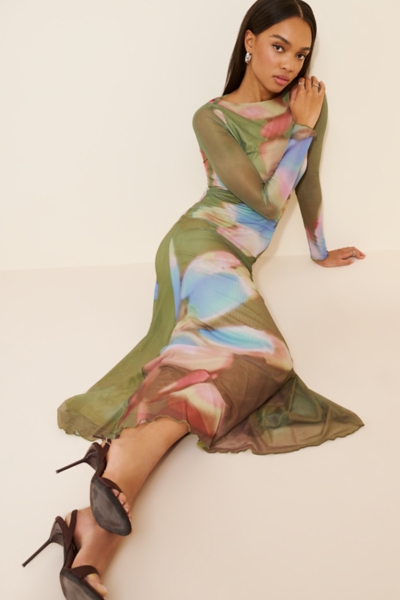 chinese dress ladies Zahra Satin Long Sleeve Maxi Slip Dress