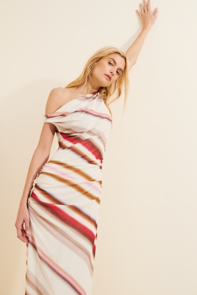 kushiro mesh dress Brown Ruffle Mesh Dress  Kim Shui Studio