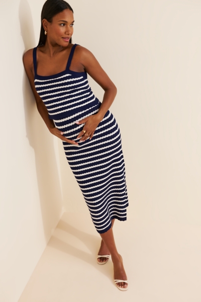 Maternity Pointelle Knit Nursing Dress | Nuuly