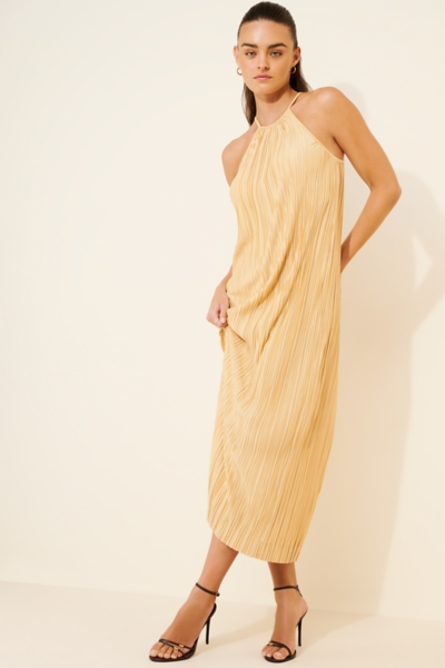 open lace back dress Amur Women's Milly Strapless Pleated Maxi Dress - Navy