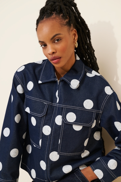 Polka Dot Denim Jacket | Nuuly