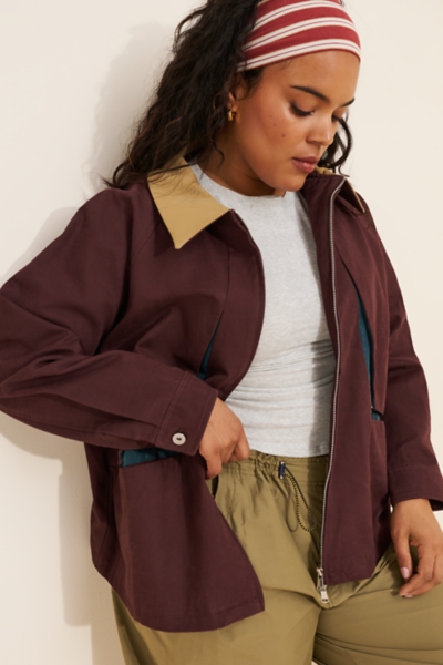 Contrast Collar Bomber | Nuuly