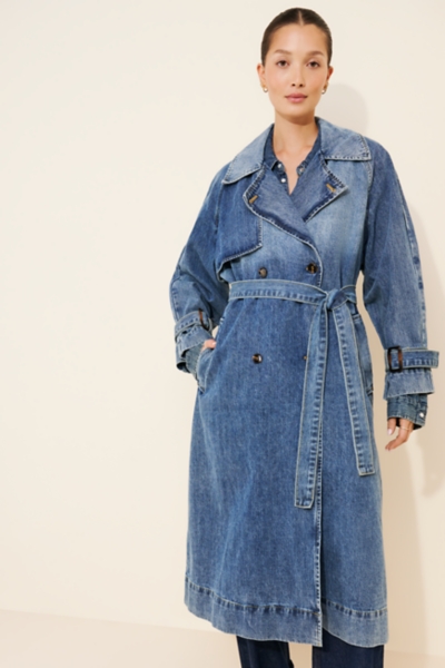 Washed Denim Trench Coat | Nuuly