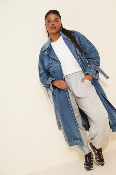 Washed Denim Trench Coat | Nuuly