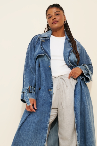 Washed Denim Trench Coat | Nuuly