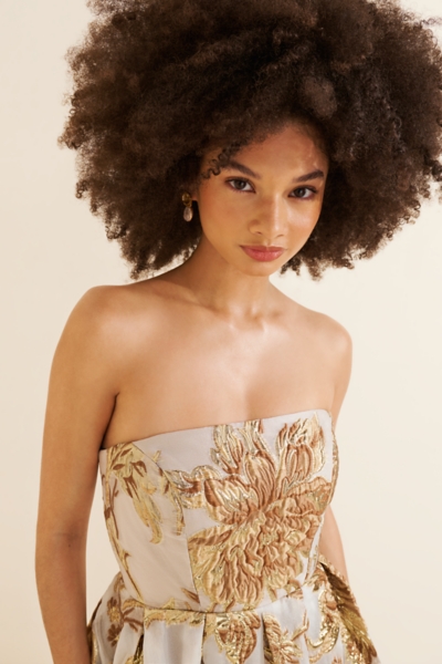 petite gold dress Bronze Strapless collection_sale