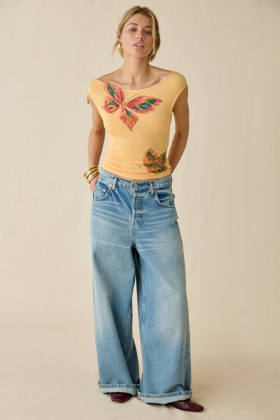 Kiss Me Later Graphic Asymmetric Off-The-Shoulder | Nuuly