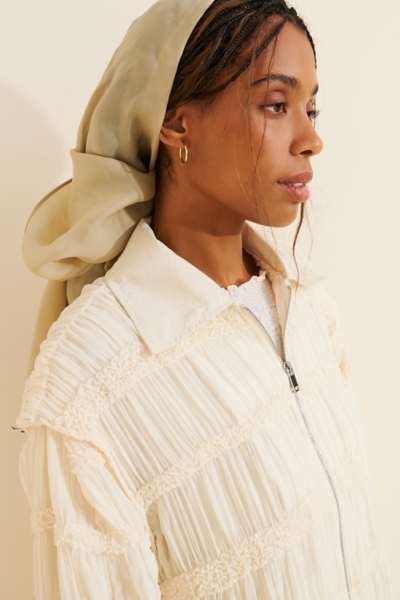 Kiara Ecru Bomber Jacket | Nuuly
