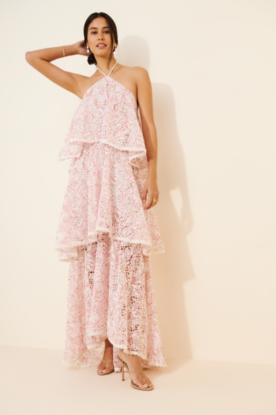 valencia placed floral tiered cotton dress Valencia Placed Floral Tiered Cotton Dress (Women)