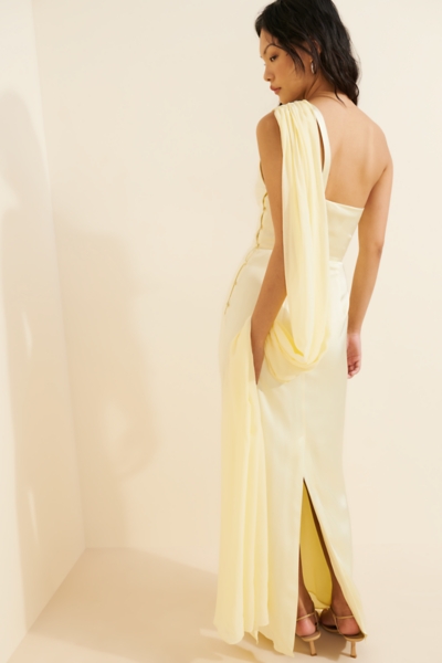 nuuly gold dress Soleil Satin Gown Slinky sequin