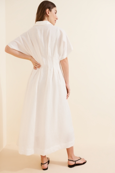 chinese dress ladies Linen Cotton Voile Sculpted Dress – Tibi Official main image 0