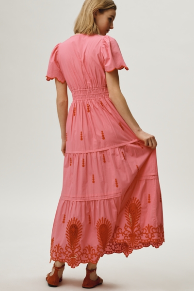 chinese dress ladies Farm Rio Red Garden Delight Long Sleeve Midi Dress, Garden Delight Red / Xs main image 0