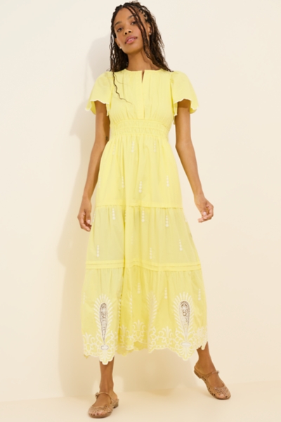 chinese dress ladies Navy Dress - Crochet Short Sleeve Maxi Dress main image 0