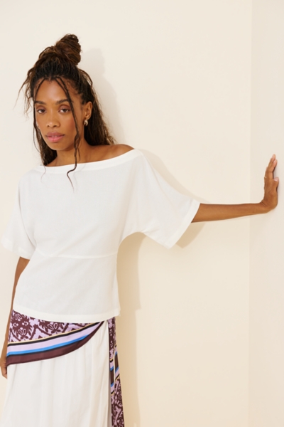 Elena Linen Blend Off The Shoulder Top | Nuuly