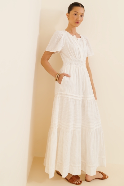 olive green maxi dress casual PRETTYGARDEN Women's Smocked Maxi Dresses Beach Sundress Casual Spaghe