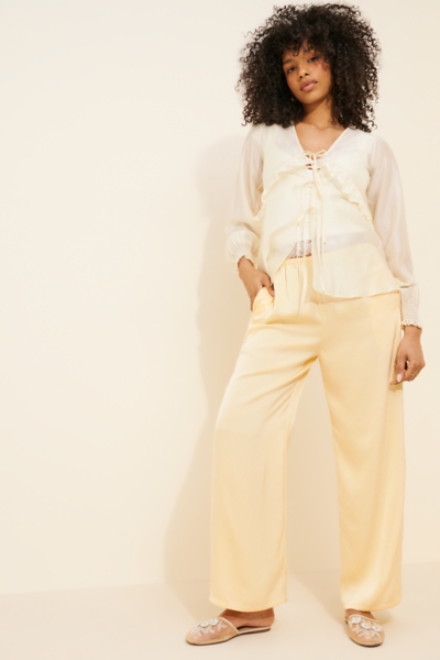 Crinkle Satin Pull On Pants | Nuuly