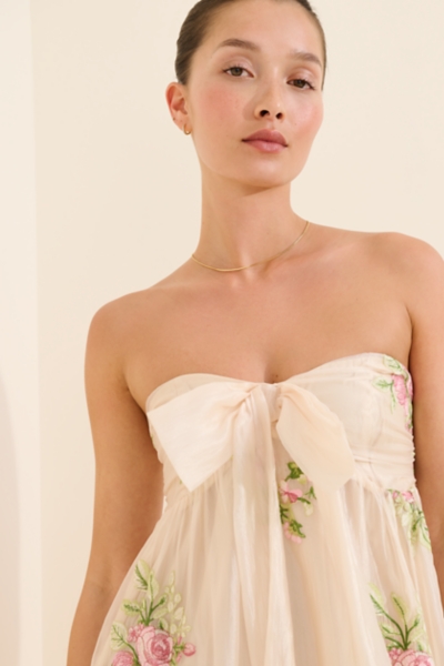 Fiona Strapless Embroidery Dress | Nuuly