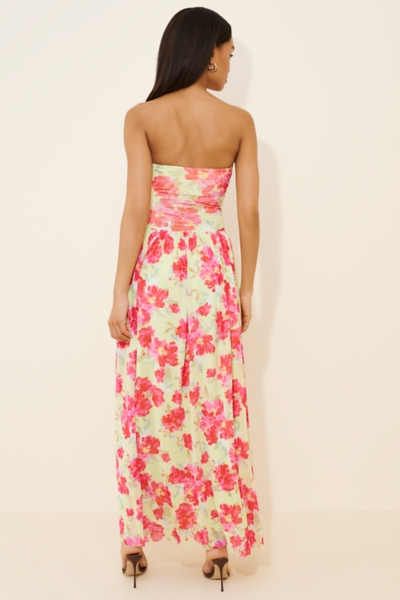 cream satin dress Shona Joy - La Lune Lace Back Maxi Dress - Cream