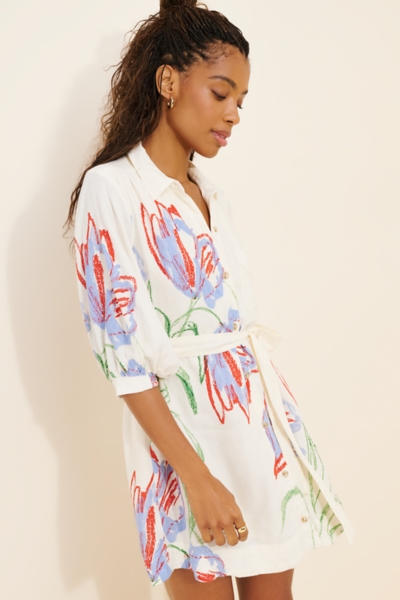 Mona Linen-Blend Mini Shirtdress | Nuuly