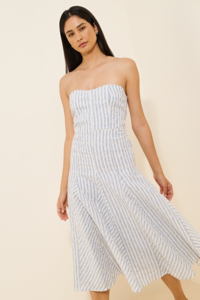 Karina Striped Strapless Dress | Nuuly
