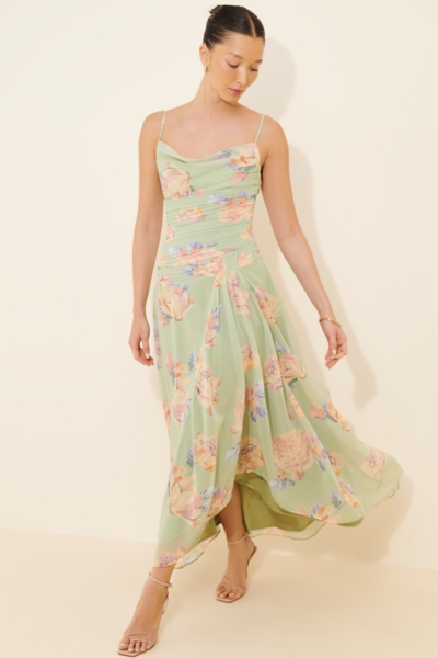 ruched chiffon maxi dress KissProm